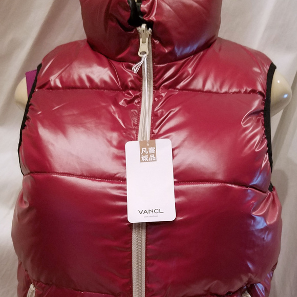 VANCL Burgundy Down Vest M - Picture 3 of 5